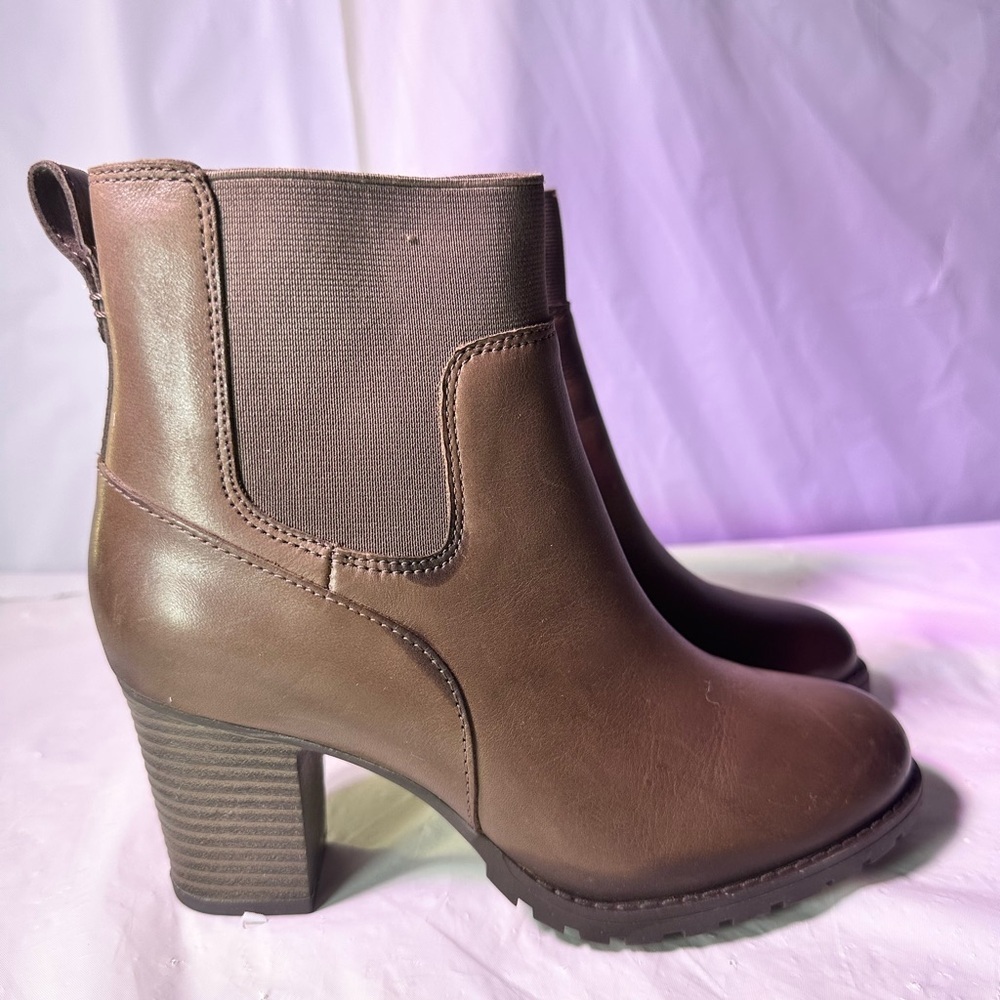 Clarks Dark Brown Heeled Boots - Picture 5 of 10